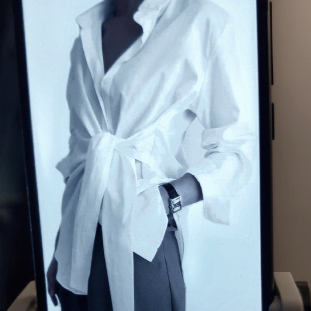Stylish White Wrap Blouse